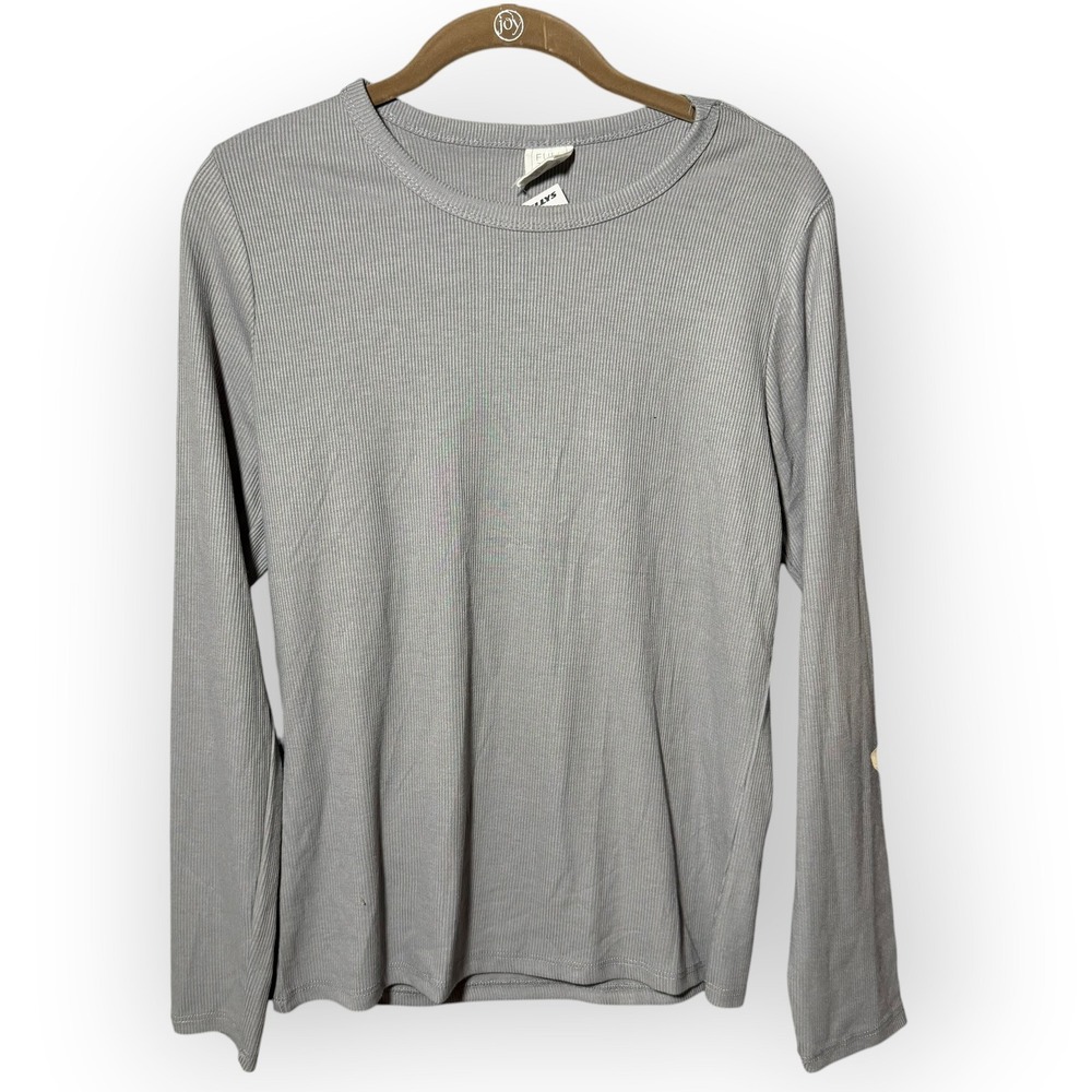 Full Tilt Essentials Tillys Ribbed Long Sleeve Shirt Gray Womens XL New